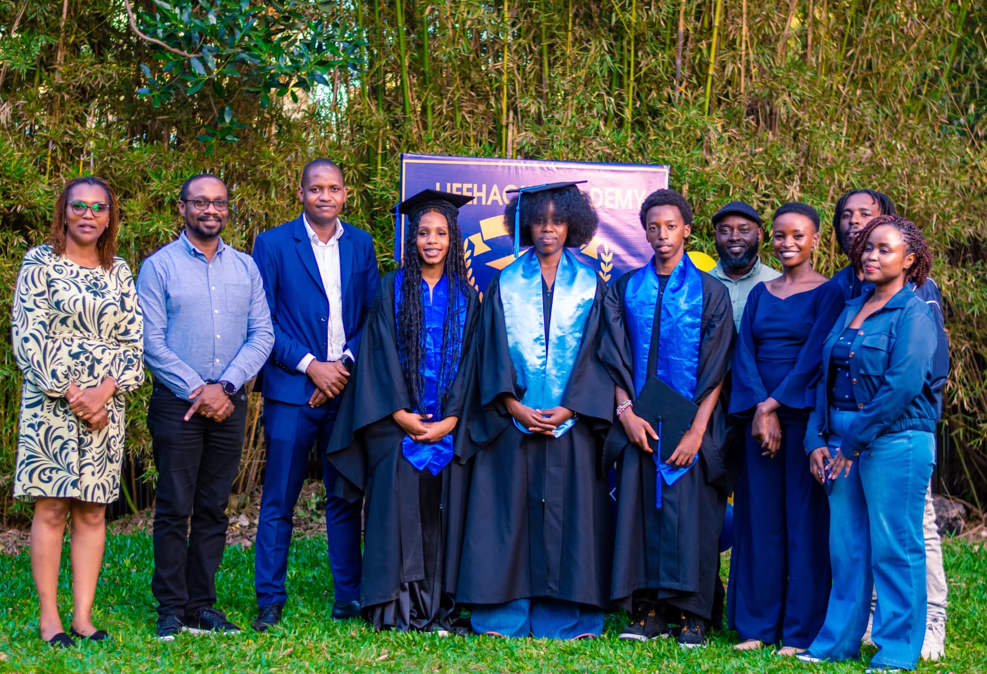 LifeHack graduates, parents and staff celebrating together as a learning community